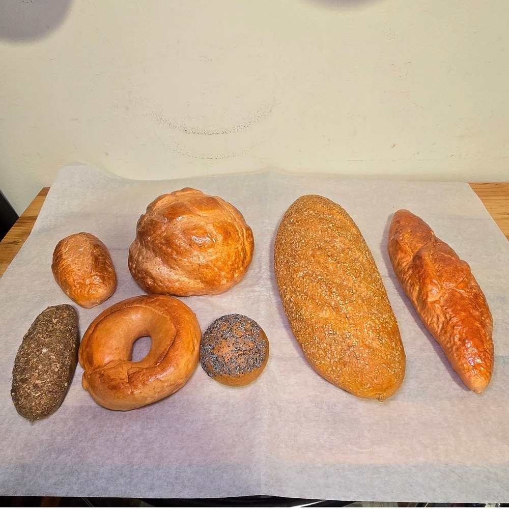 Vintage Faux Bread Loaves Realistic Bakery Display Food Prop Kitchen Decor